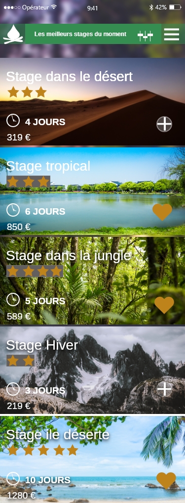Liste des stages